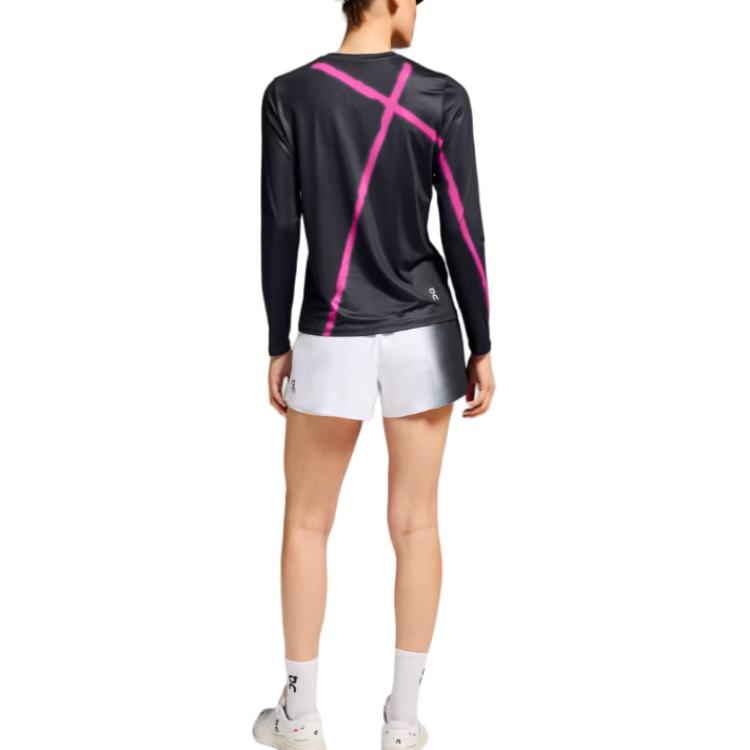 Purchase (W) ON Running Court 長袖運動上衣 黑色舒適圓領長袖T恤 1WE12880553