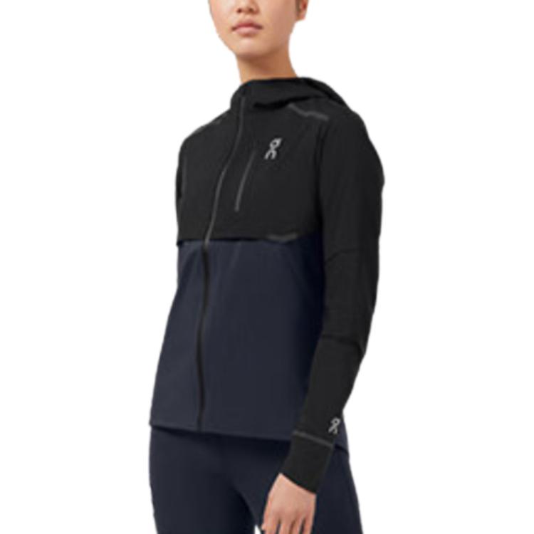 Order (W) Chaqueta Negra On Running Cortavientos Ligera con Capucha para Clima Ventoso 204-00248