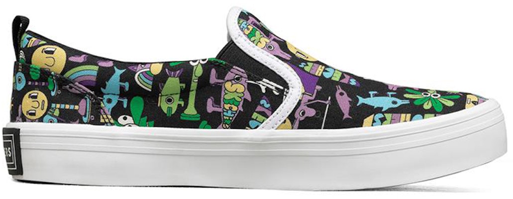 (W) Skechers Jeremyville x V Lites Sepatu Slip-on Warna-warni 'Hitam' 66666300-BKMT Order (W) Skechers Jeremyville x V Lites Sepatu Slip-on Warna-warni 'Hitam' 66666300-BKMT