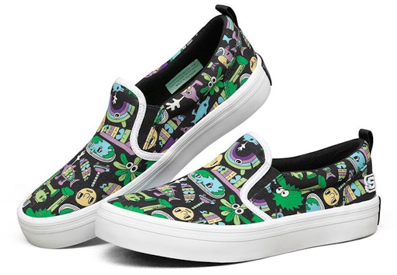 (W) Skechers Jeremyville x V Lites Sepatu Slip-on Warna-warni 'Hitam' 66666300-BKMT Lookbook (W) Skechers Jeremyville x V Lites Sepatu Slip-on Warna-warni 'Hitam' 66666300-BKMT