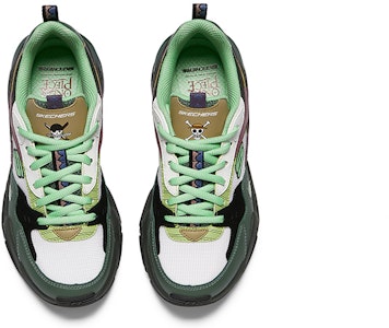 One Piece x Skechers STAMINA V2 海賊王聯名 索隆配色 減震防滑運動老爸鞋 女款 綠色 Shop One Piece x Skechers STAMINA V2 海賊王聯名 索隆配色 減震防滑運動老爸鞋 女款 綠色