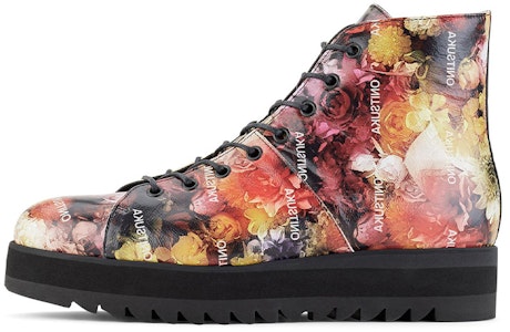 Onitsuka Tiger 鬼塚虎 LACE-UP MT 高筒花卉圖騰 時尚板鞋 女式 紅黑 Buy Onitsuka Tiger 鬼塚虎 LACE-UP MT 高筒花卉圖騰 時尚板鞋 女式 紅黑