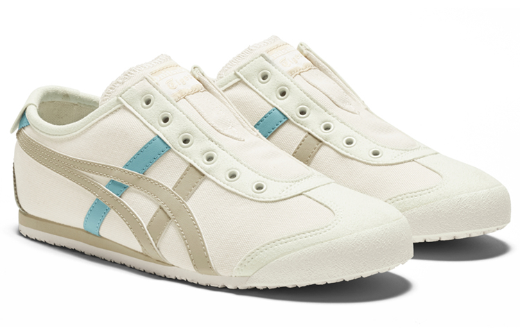 Lookbook Onitsuka Tiger鬼塚虎 MEXICO 66 滑入式 舒適 輕便 低筒 慢跑鞋 女款 白灰藍
