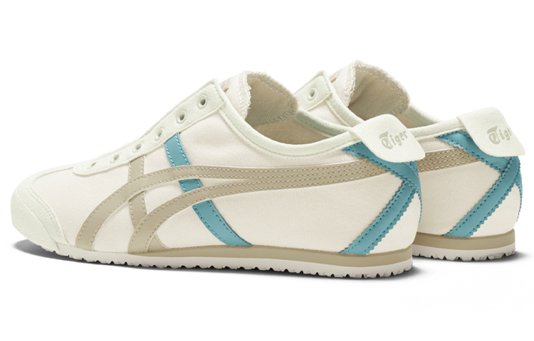 Shop Onitsuka Tiger鬼塚虎 MEXICO 66 滑入式 舒適 輕便 低筒 慢跑鞋 女款 白灰藍