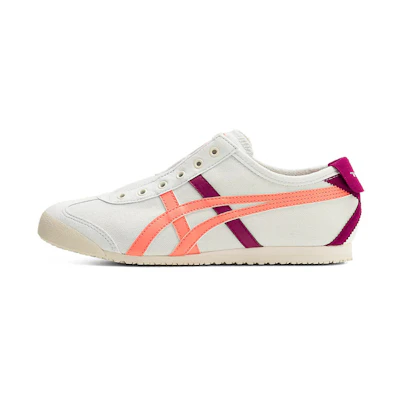 (W) Onitsuka Tiger MEXICO 66 Slip-on Shoes 'White Burgundy Orange'