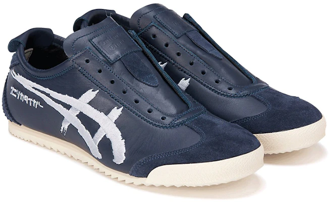 (W) Onitsuka Tiger México Slip-On Deluxe NM Azul Marino Plata Pura 1182A186-400 Order (W) Onitsuka Tiger México Slip-On Deluxe NM Azul Marino Plata Pura 1182A186-400