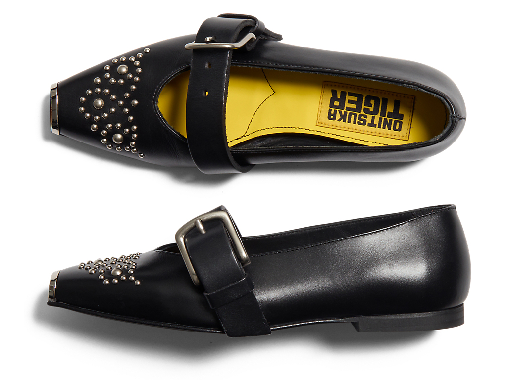 Cheap (W) 鬼塚虎 TIGER BALLERINA 鉚釘 黑/銀 1182A682-001