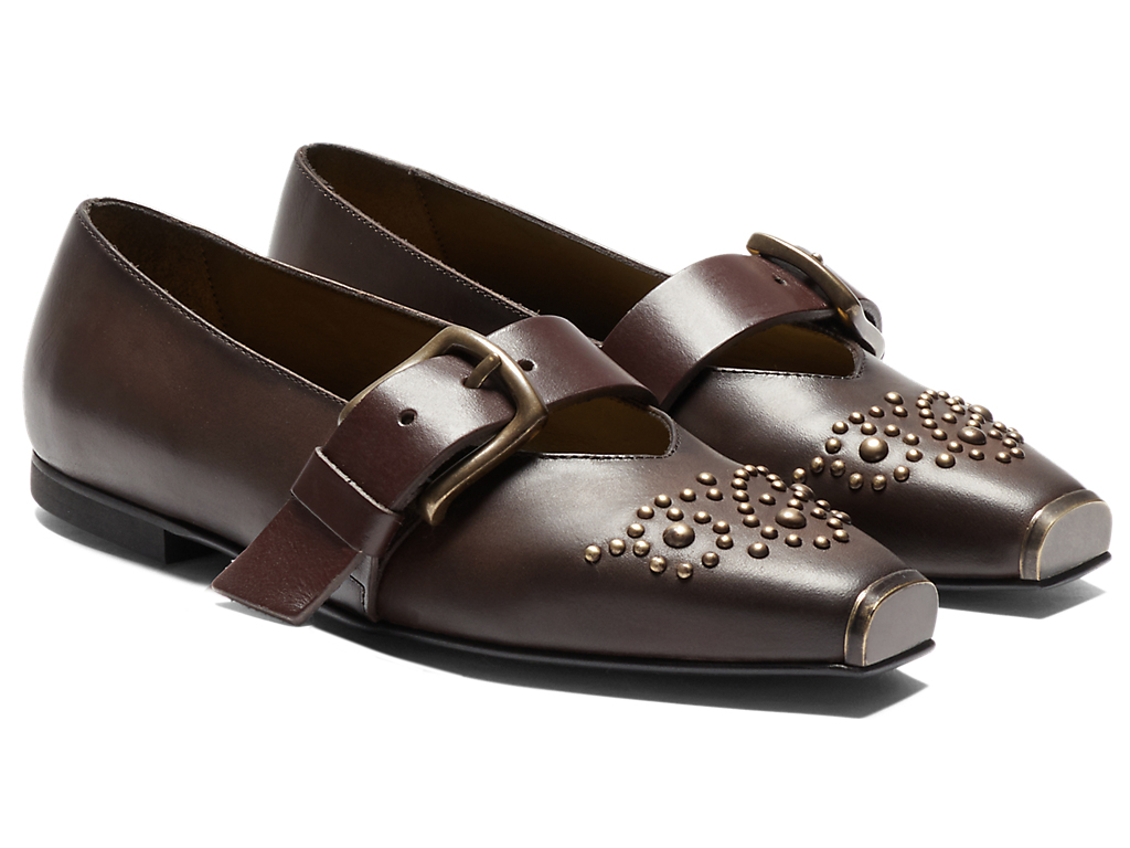 Order (W) ONITSUKA TIGER TIGER BALLERINA STUDS COKLAT STORM/EMAS TULEN 1182A682-200