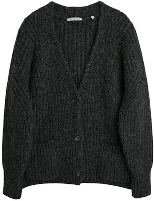 (W) OUR LEGACY Hitam V-Neck Lengan Panjang Cardigan Rajut Polos Sweater W4223WCGM Order (W) OUR LEGACY Hitam V-Neck Lengan Panjang Cardigan Rajut Polos Sweater W4223WCGM