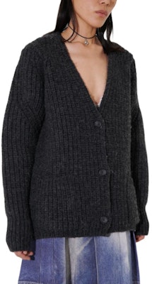 (W) OUR LEGACY Hitam V-Neck Lengan Panjang Cardigan Rajut Polos Sweater W4223WCGM Purchase (W) OUR LEGACY Hitam V-Neck Lengan Panjang Cardigan Rajut Polos Sweater W4223WCGM