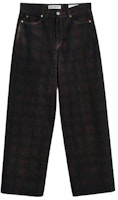 (Women) OUR LEGACY Full Cut Plaid Print Pants Brown W2235FOB (Women) OUR LEGACY Full Cut Plaid Print Pants Brown W2235FOB