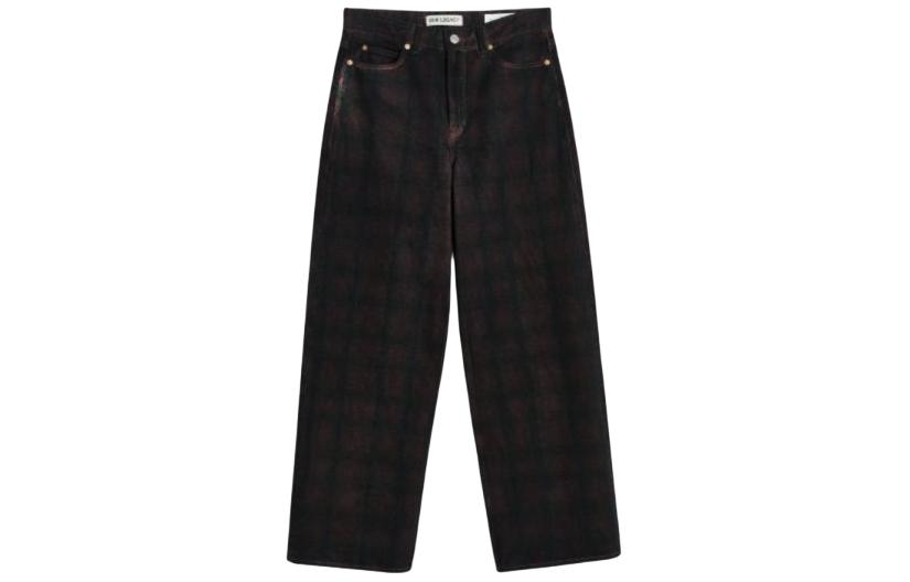 Order (W) OUR LEGACY Pantalones Corte Recto Estampado Cuadros Marrón W2235FOB