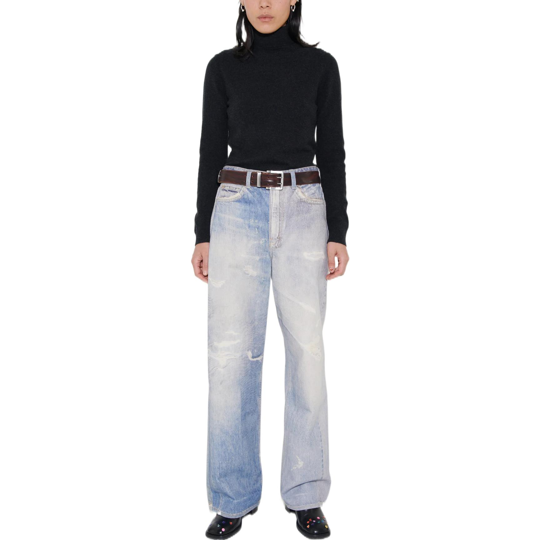 Lookbook (W) OUR LEGACY FW22 Jeans con Cremallera Azul Estampado Digital. W4205TDD