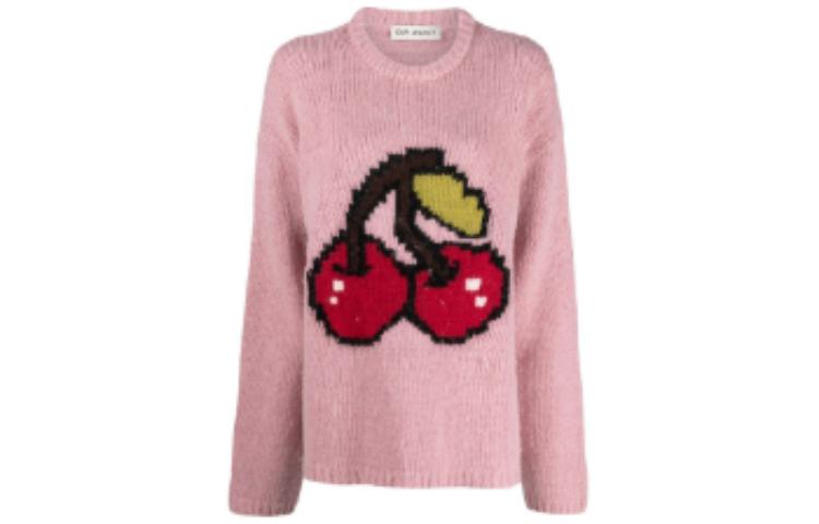 (Women) OUR LEGACY FW22  Pink Embroidered Crewneck Long Sleeve Sweater W4223SRCJ