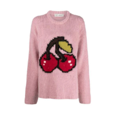 (Women) OUR LEGACY FW22 Pink Embroidered Crewneck Long Sleeve Sweater W4223SRCJ