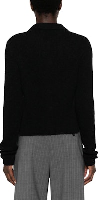 (W) OUR LEGACY FW23 Kardigan Rajut Hitam Solid dengan Kancing Fitted. W4233MB Shop (W) OUR LEGACY FW23 Kardigan Rajut Hitam Solid dengan Kancing Fitted. W4233MB