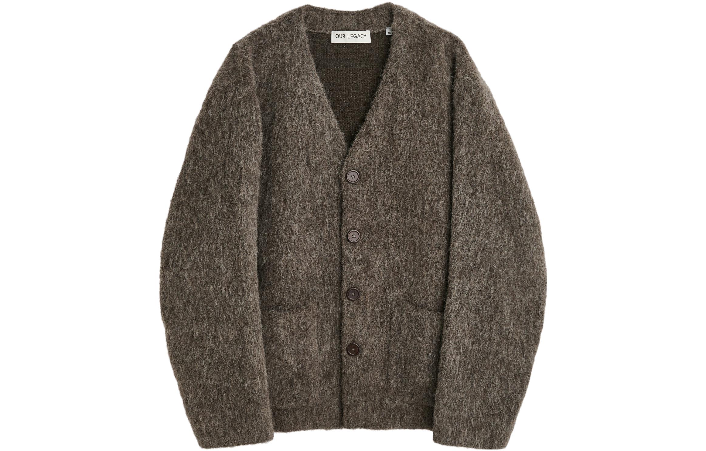 (Women) OUR LEGACY FW23  Loose-Fit V-Neck Knit Sweater Moiré Gray. W4236CM