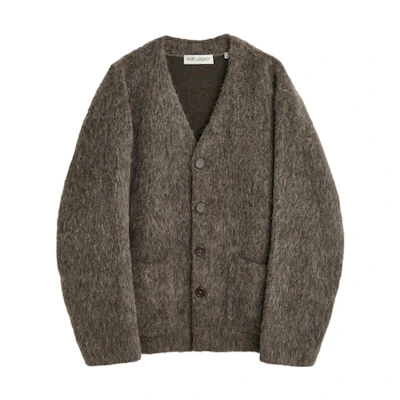 (Women) OUR LEGACY FW23 Loose-Fit V-Neck Knit Sweater Moiré Gray. W4236CM