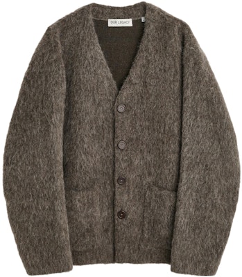 (W) OUR LEGACY FW23 Sweater Rajut V-Neck Longgar Moiré Abu-abu. W4236CM Order (W) OUR LEGACY FW23 Sweater Rajut V-Neck Longgar Moiré Abu-abu. W4236CM
