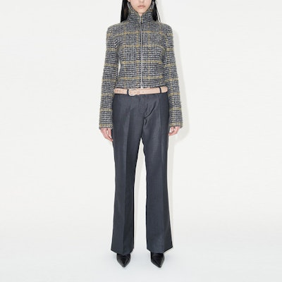 (W) OUR LEGACY FW23 Jaket Slim Fit Kerah Houndstooth Hitam W4236SPH Lookbook (W) OUR LEGACY FW23 Jaket Slim Fit Kerah Houndstooth Hitam W4236SPH