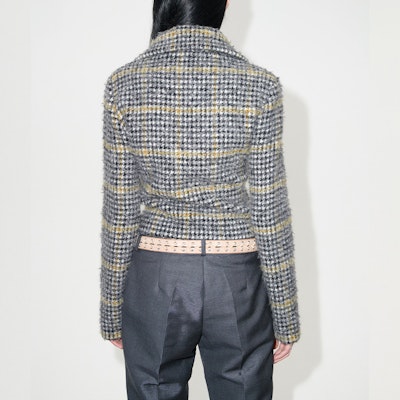 (W) OUR LEGACY FW23 Jaket Slim Fit Kerah Houndstooth Hitam W4236SPH Details for (W) OUR LEGACY FW23 Jaket Slim Fit Kerah Houndstooth Hitam W4236SPH