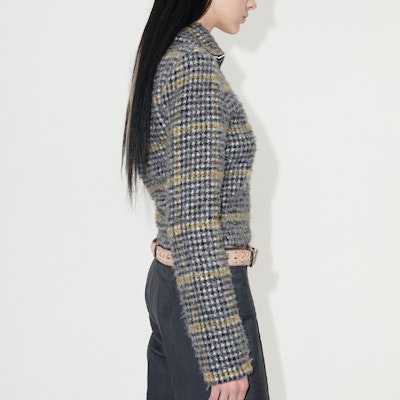 (W) OUR LEGACY FW23 Jaket Slim Fit Kerah Houndstooth Hitam W4236SPH Sizing (W) OUR LEGACY FW23 Jaket Slim Fit Kerah Houndstooth Hitam W4236SPH