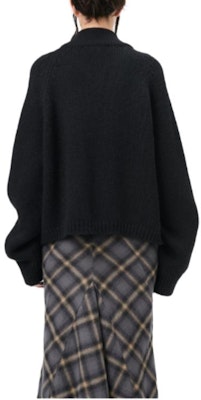 (W) OUR LEGACY FW24 Zip-Up Cropped Loose Knit Sweater Hitam. W4243UJ Details for (W) OUR LEGACY FW24 Zip-Up Cropped Loose Knit Sweater Hitam. W4243UJ