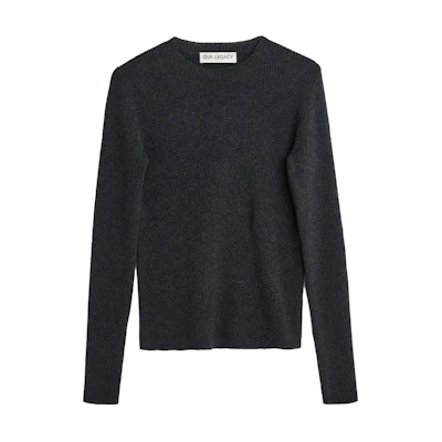 (Women) OUR LEGACY Solid Color Crewneck Long Sleeve Sweater Navy Blue (). W4233CA