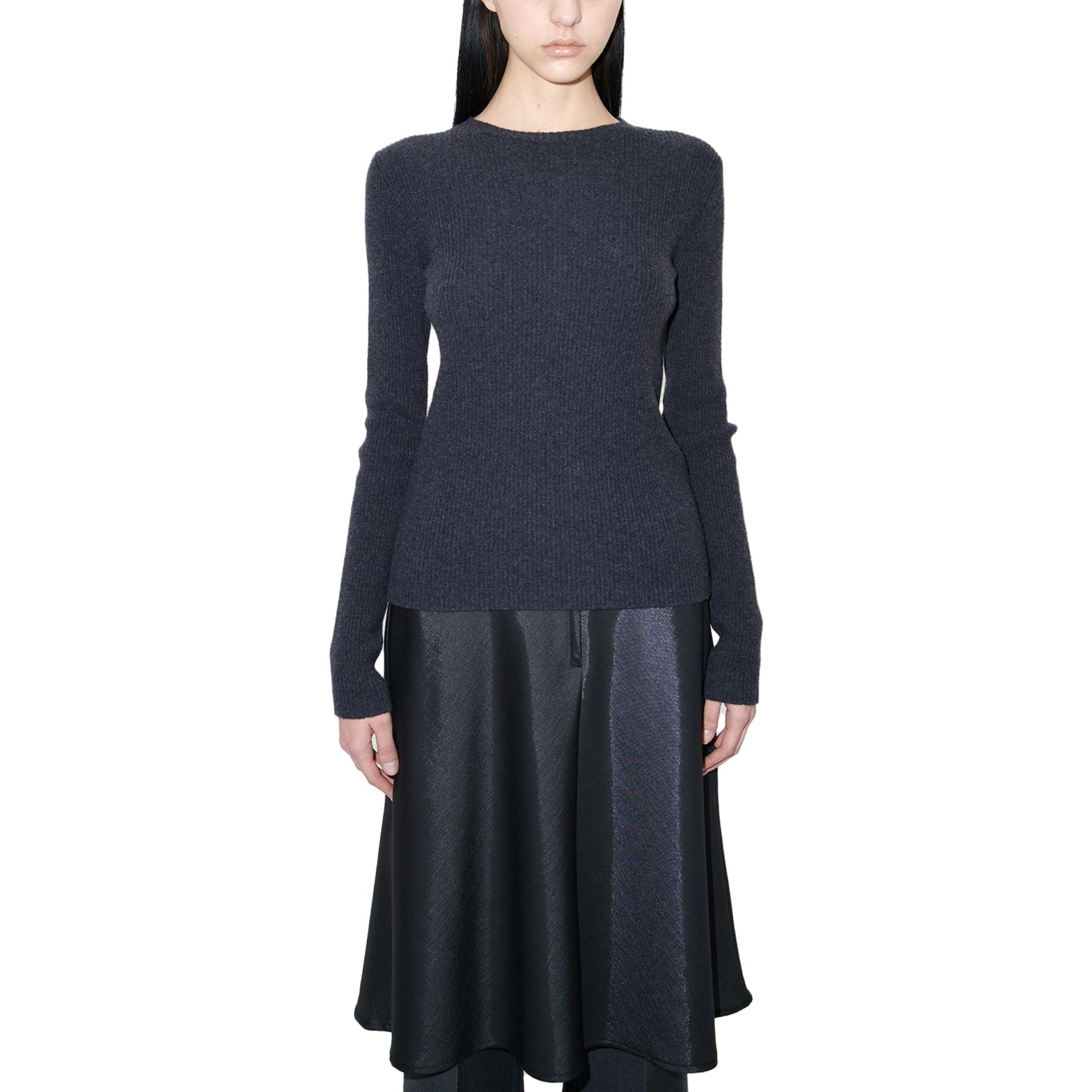 Lookbook (W) OUR LEGACY Sweter Lengan Panjang Crewneck Warna Solid Biru Navy. W4233CA