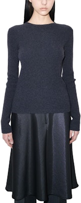 (W) OUR LEGACY Sweter Lengan Panjang Crewneck Warna Solid Biru Navy. W4233CA Lookbook (W) OUR LEGACY Sweter Lengan Panjang Crewneck Warna Solid Biru Navy. W4233CA