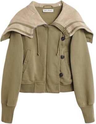 (W) OUR LEGACY SS24 Chaqueta Hoodie con Cremallera Verde Oliva sólido. W2246FC Lookbook (W) OUR LEGACY SS24 Chaqueta Hoodie con Cremallera Verde Oliva sólido. W2246FC