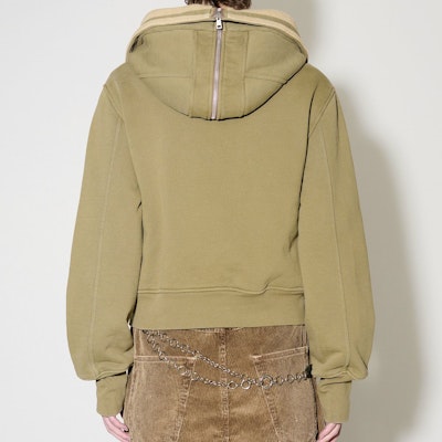 (W) OUR LEGACY SS24 Chaqueta Hoodie con Cremallera Verde Oliva sólido. W2246FC Purchase (W) OUR LEGACY SS24 Chaqueta Hoodie con Cremallera Verde Oliva sólido. W2246FC