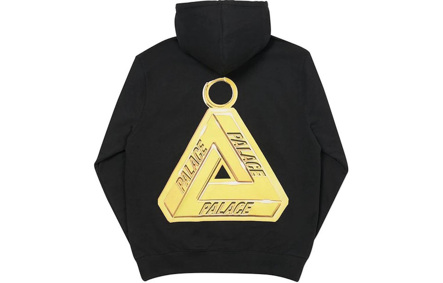 (Women) Palace Black Printed Hooded Pullover Casual Sweatshirt p19hd002