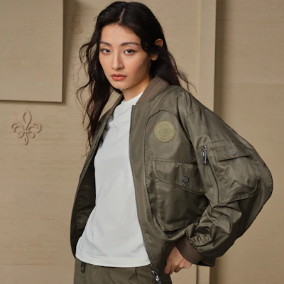 (W) Palladium 經典Logo提花藍紫寬鬆版長袖飛行夾克外套 199751-031 8