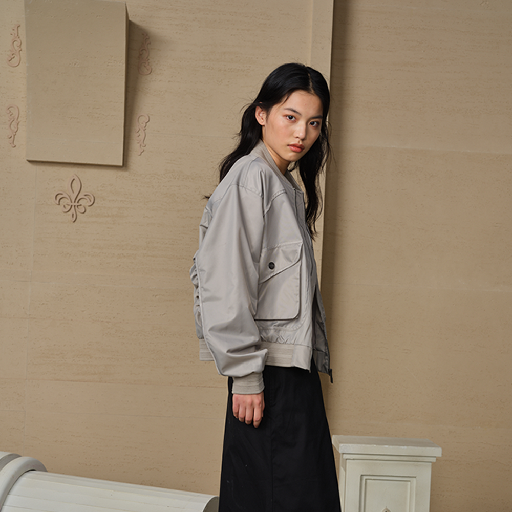 Details for (W) Palladium 經典Logo提花藍紫寬鬆版長袖飛行夾克外套 199751-031