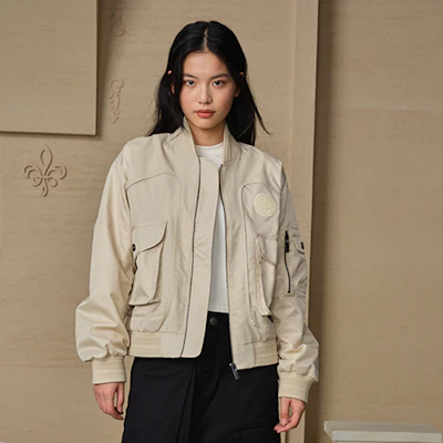 (W) Palladium 經典Logo提花藍紫寬鬆版長袖飛行夾克外套 199751-031 2