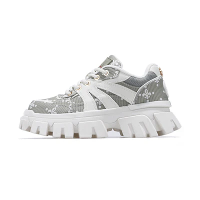(W) Palladium Chunky 'Iris Green White'