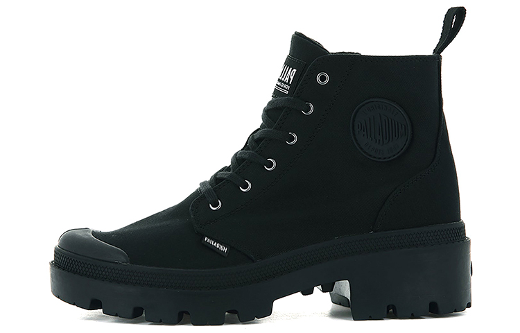 (Women) Palladium Pallabase Twill 'Dune High-Top Black Canvas' 96907-008-M