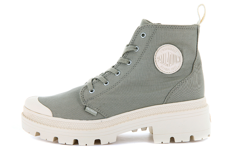 (W) Palladium Pallabase Twill 'Dune High-Top Grey Green'