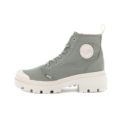 (W) Palladium Pallabase Twill 'Dune High-Top Grey Green'