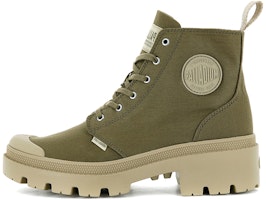 (Women) Palladium Pallabase Twill 'Dune High-Top Thick Sole Canvas Brown' 96907-204-M (Women) Palladium Pallabase Twill 'Dune High-Top Thick Sole Canvas Brown' 96907-204-M