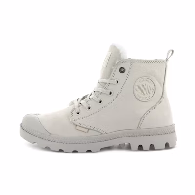 (W) Palladium Pampa Hi Zip 'Casual Artistic White Fleece-Lined'
