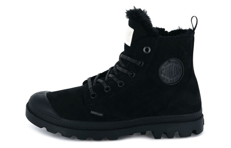 (W) Palladium Pampa Hi Zip 'Fur-Lined Black'