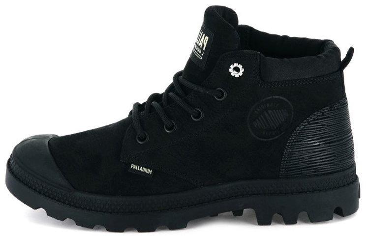 (W) Palladium Pampa Lo Cuff Lea 'Black'