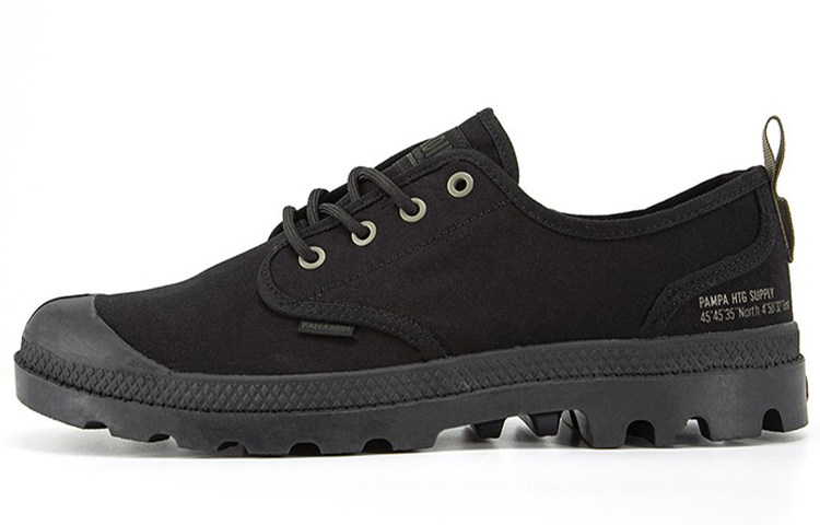 (W) Palladium Pampa OX HTG Supply 'Tide Low-Top Black Canvas'