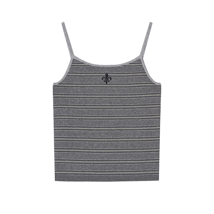 (Women) Palladium Spring/Summer Retro Knit Striped Logo Tank Top - Soft & Adjustable Fit 1913891-1