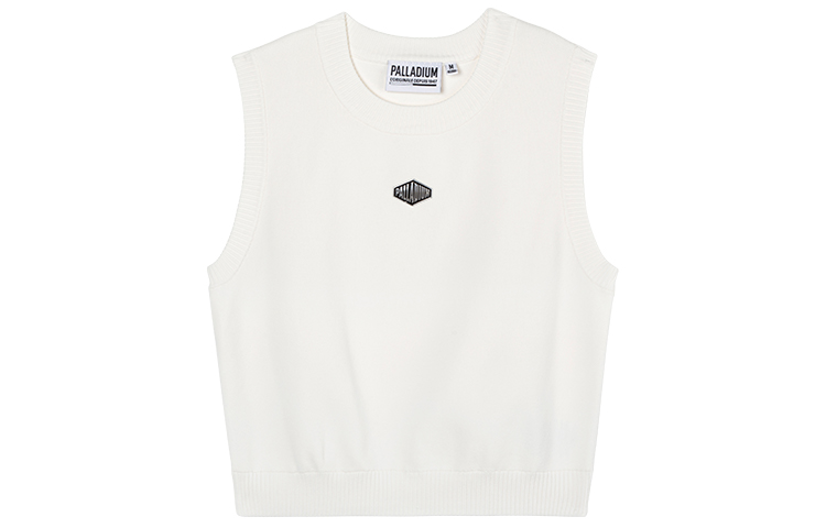 (Women) Palladium White Wall Solid Knit Sleeveless Pullover Vest. 197009-101