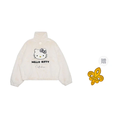 (Women) PALLADIUM Hello Kitty Fuzzy Mink Jacket with Sweet Cool Embroidery 199817