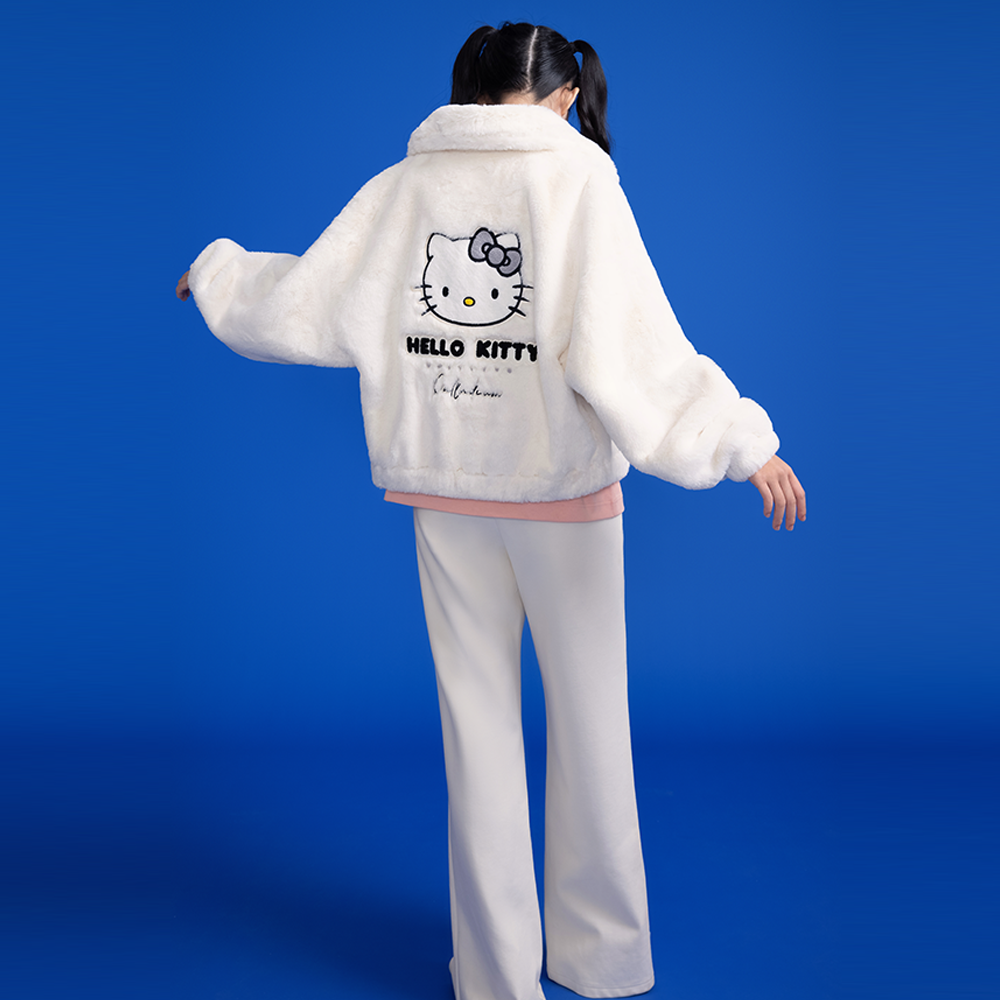 Details for (W) PALLADIUM x Hello Kitty 粉色絨毛外套甜美酷炫刺繡款 199817