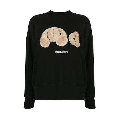(Women) PALM ANGELS Black Decapitated Bear Graphic Sweatshirt PWBA017S21FLE0071060